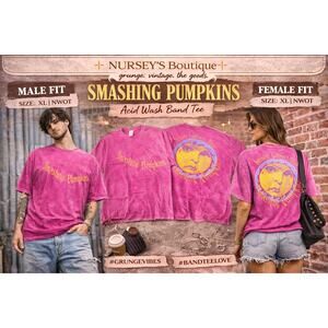 Smashing Pumpkins Acid Wash Pink Tee Infinite Sadness Tour XL